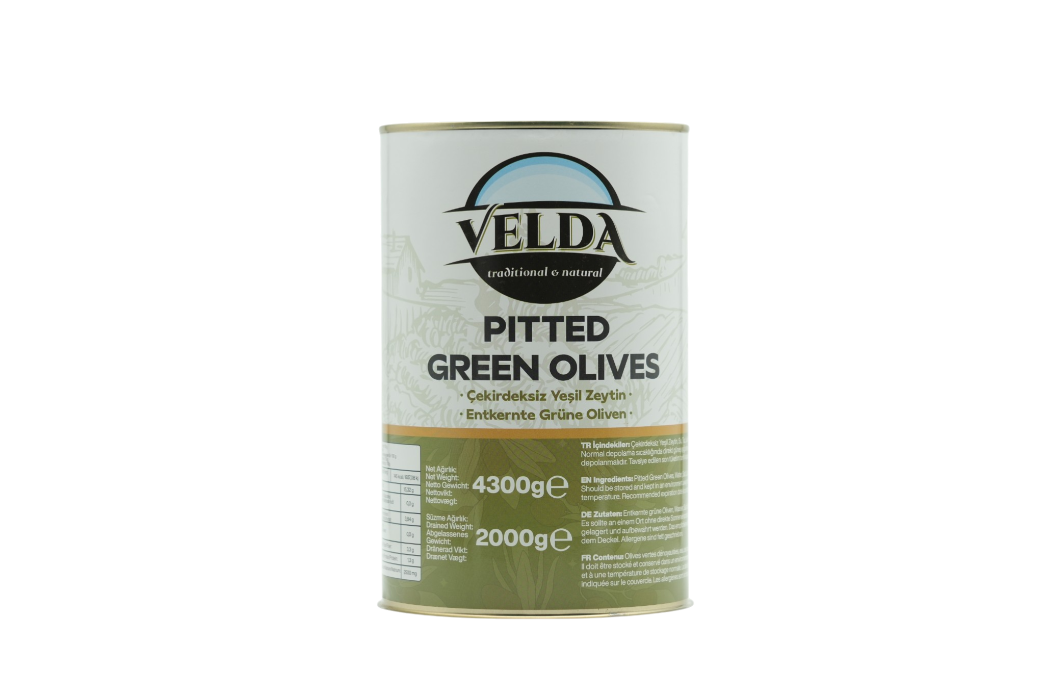 A12 Green Pitted Olives